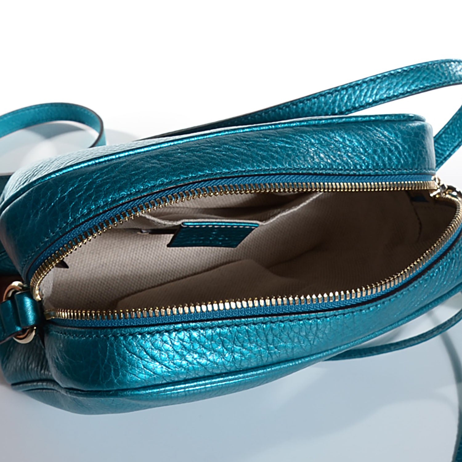 Gucci Metallic Cellarius Calfskin Small Soho Disco Bag Deep Cobalt 5 of 7