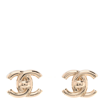 Chanel Metal CC Turnlock Earrings Gold 1 of 5