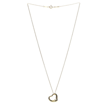 Tiffany 18K Yellow Gold Yellow Diamond 16mm Elsa Peretti Open Heart Pendant Necklace 3 of 6