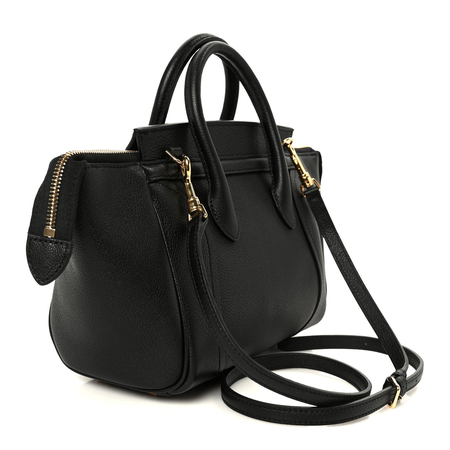 Grained Calfskin Little New Luggage Black