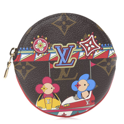 Louis Vuitton Monogram 2020 Christmas Animation Bumper Cars Round Coin Purse Coquelicot 1 of 7