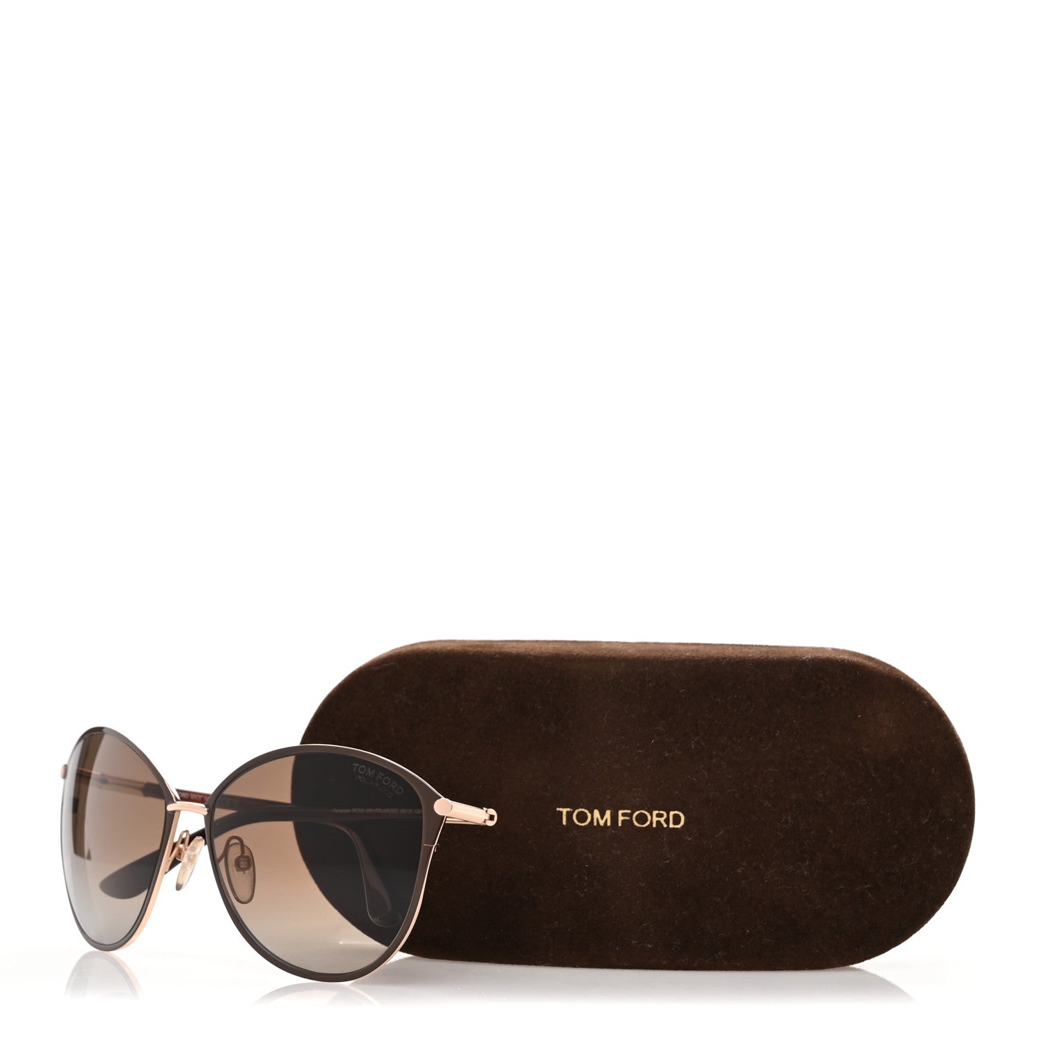 Tom Ford Metal Penelope Vintage Round Sunglasses TF320 Brown 9 of 9