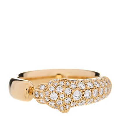 Cartier 18K Yellow Gold Diamond Emerald Onyx Panthere De Cartier Ring 54 6.75 3 of 6