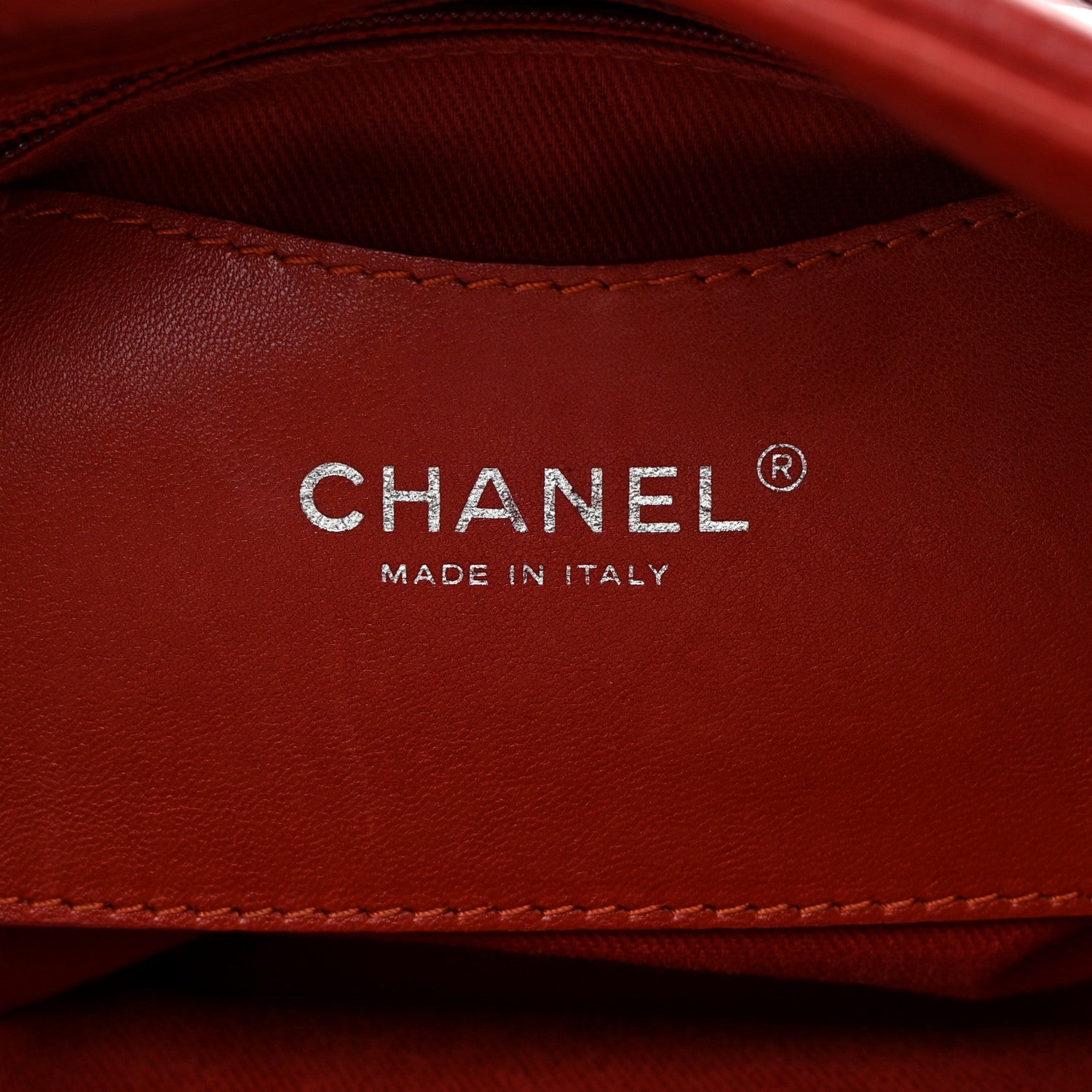 Chanel Glazed Calfskin Quilted Medium Just Mademoiselle Bowling Bag Red 6 of 13