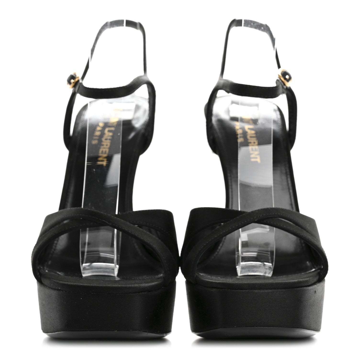 Saint Laurent Satin Crepe Debbie Platform Sandal 36.5 Black 3 of 11