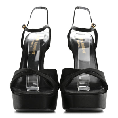 Saint Laurent Satin Crepe Debbie Platform Sandal 36.5 Black 3 of 11
