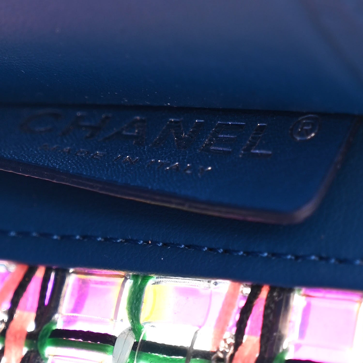 Chanel PVC Thread Woven Medium Boy Flap Dark Blue 7 of 12