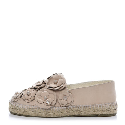 Chanel Suede Camellia CC Espadrilles 38 Pink 1 of 8
