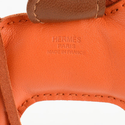 Hermes Milo Lambskin Grigri Rodeo Horse Bag Charm PM Feu Cornaline Fauve 3 of 3