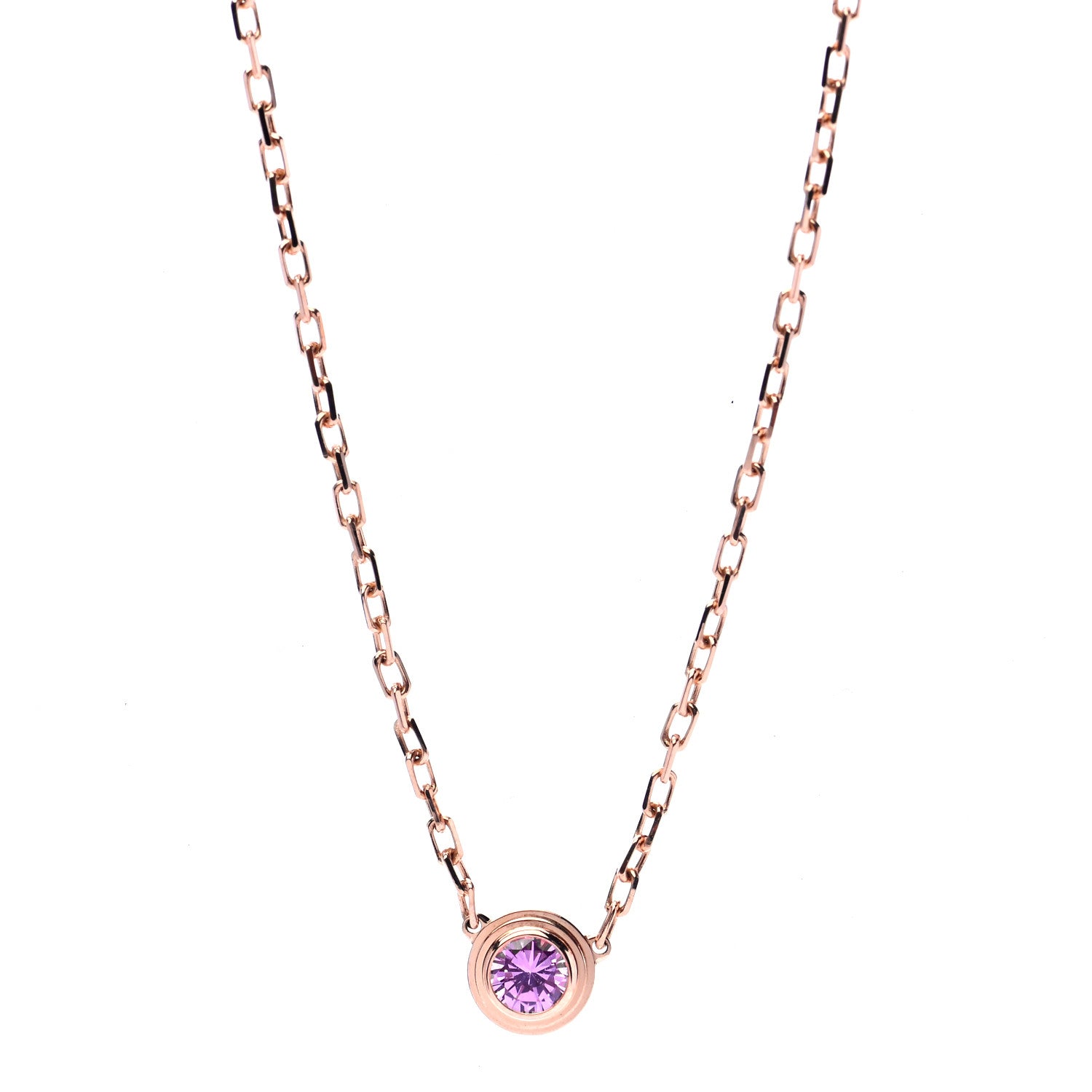 Cartier 18K Pink Gold Pink Sapphire D'Amour Pendant Necklace 1 of 5