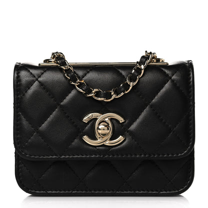 Chanel Lambskin Quilted Trendy CC Card Holder On Chain Black 1 of 11