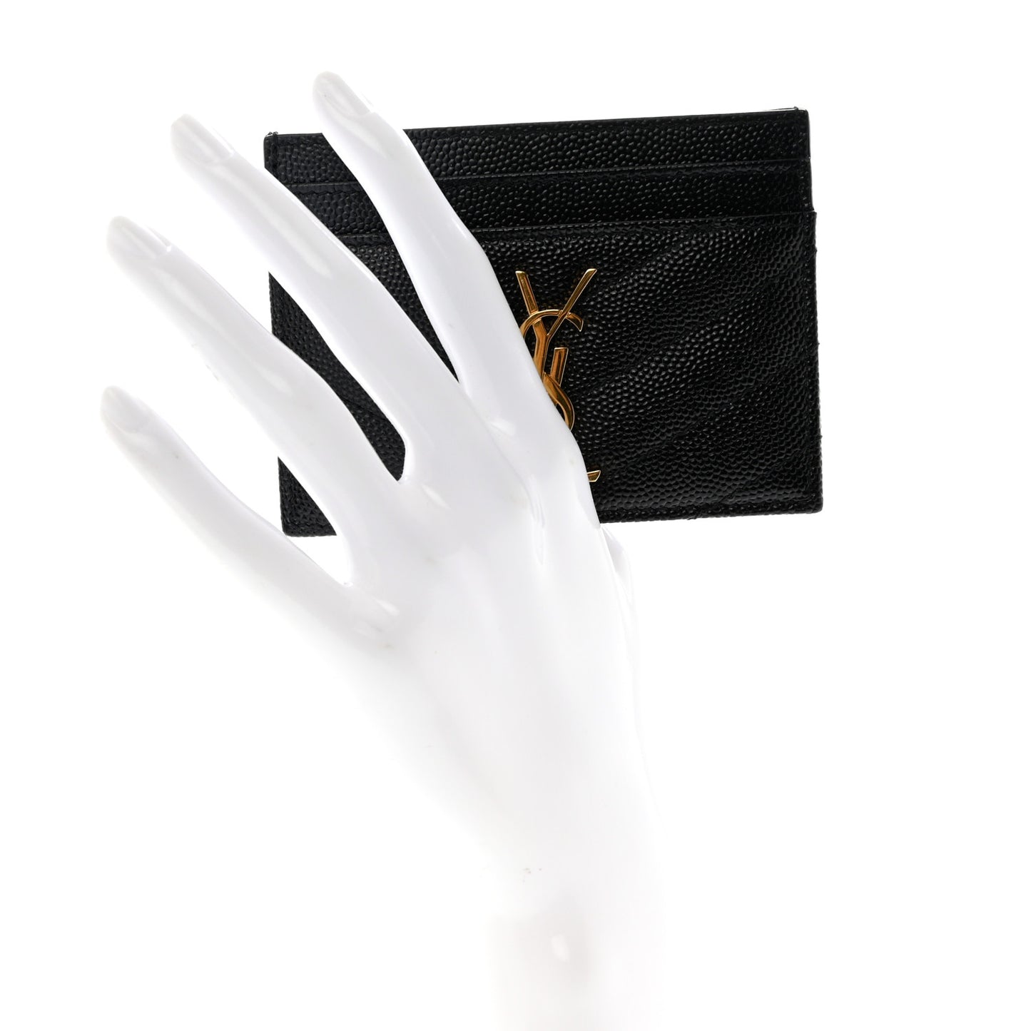 Grain De Poudre Matelasse Chevron Credit Card Case Black