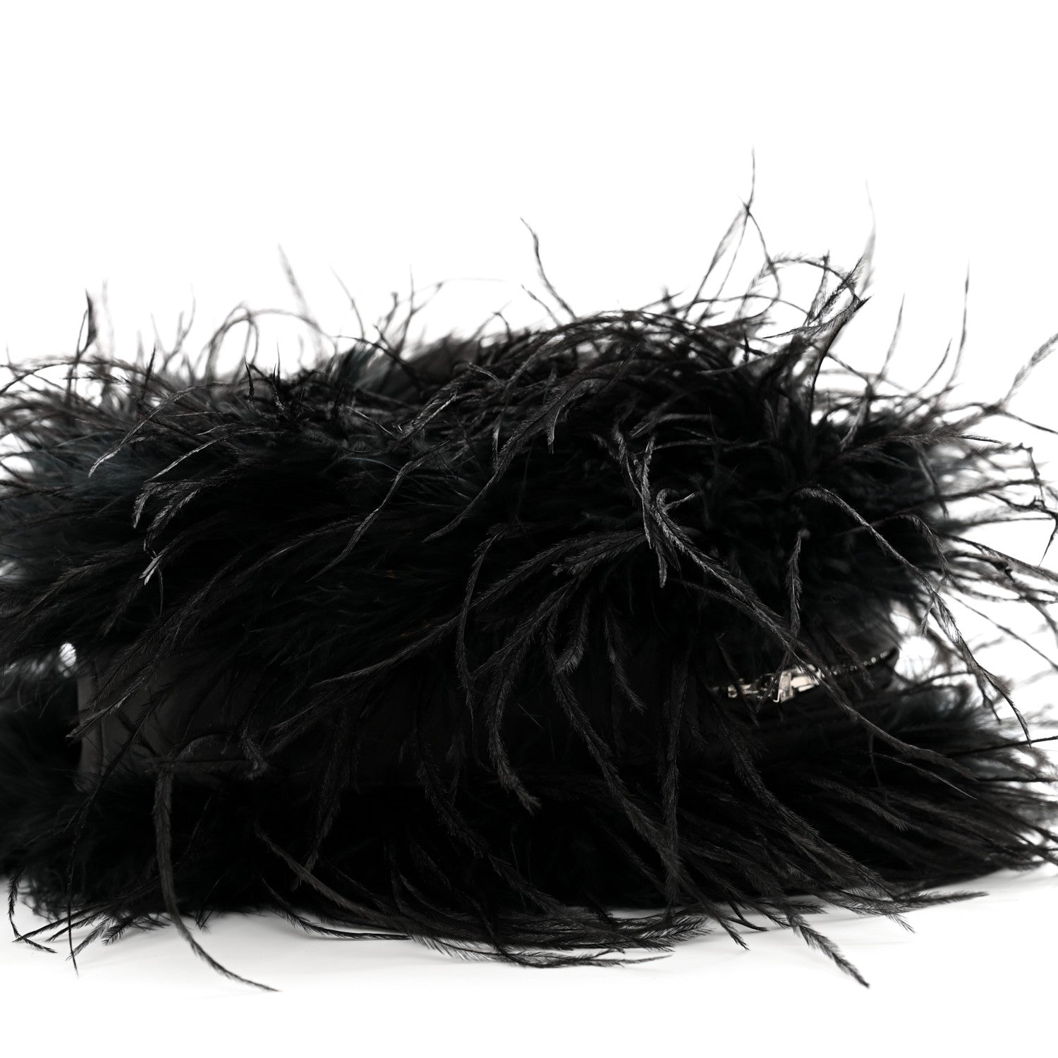 Alexander Wang Ostrich Feather Heart Pillow Clutch Black 9 of 11