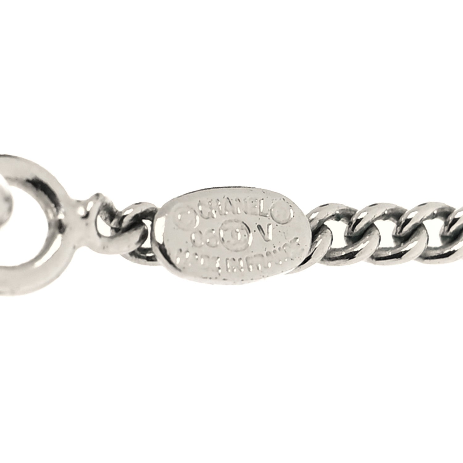 Chanel Enamel CC Pendant Necklace Black Silver 5 of 5