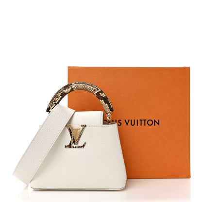 Louis Vuitton Taurillon Snakeskin Capucines Mini White 8 of 8