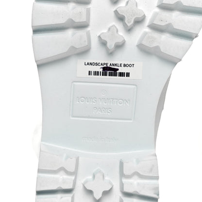 Louis Vuitton Calfskin Monogram Embossed Neoprene Mens Landscape Ankle Boots 7.5 White 6 of 15