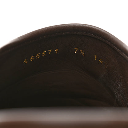 Gucci GG Supreme Monogram Granada Kid Mens Horsebit Lug Sole Mules 7.5 Beige Ebony New Acero 6 of 8