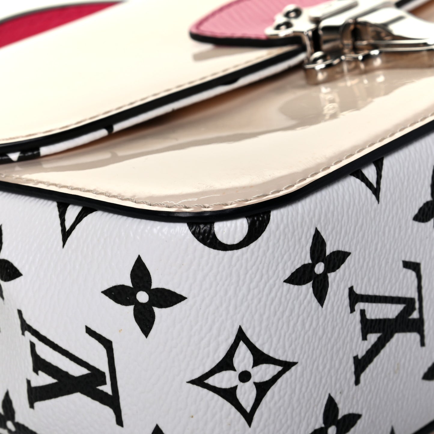 Patent Calfskin Monogram Cherrywood BB Creme