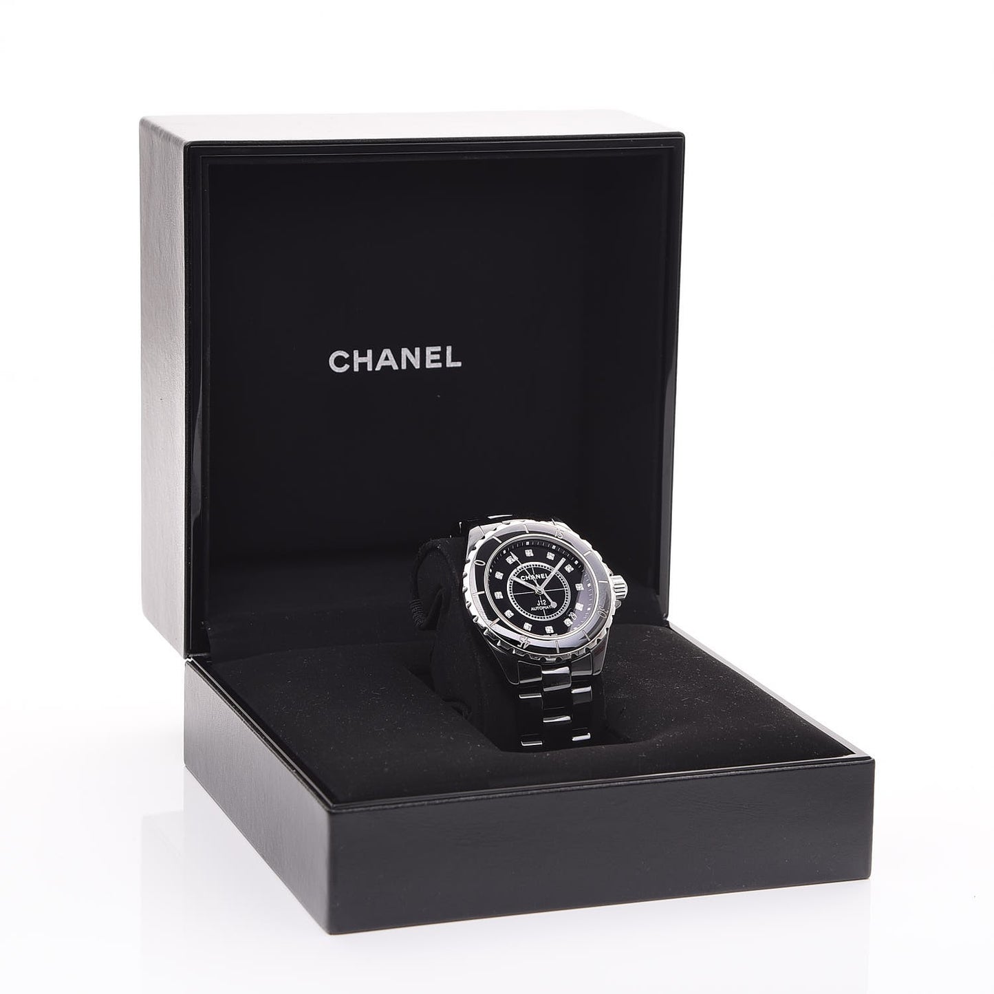 Stainless Steel Ceramic Diamond 38mm J12 Automatic Watch Black