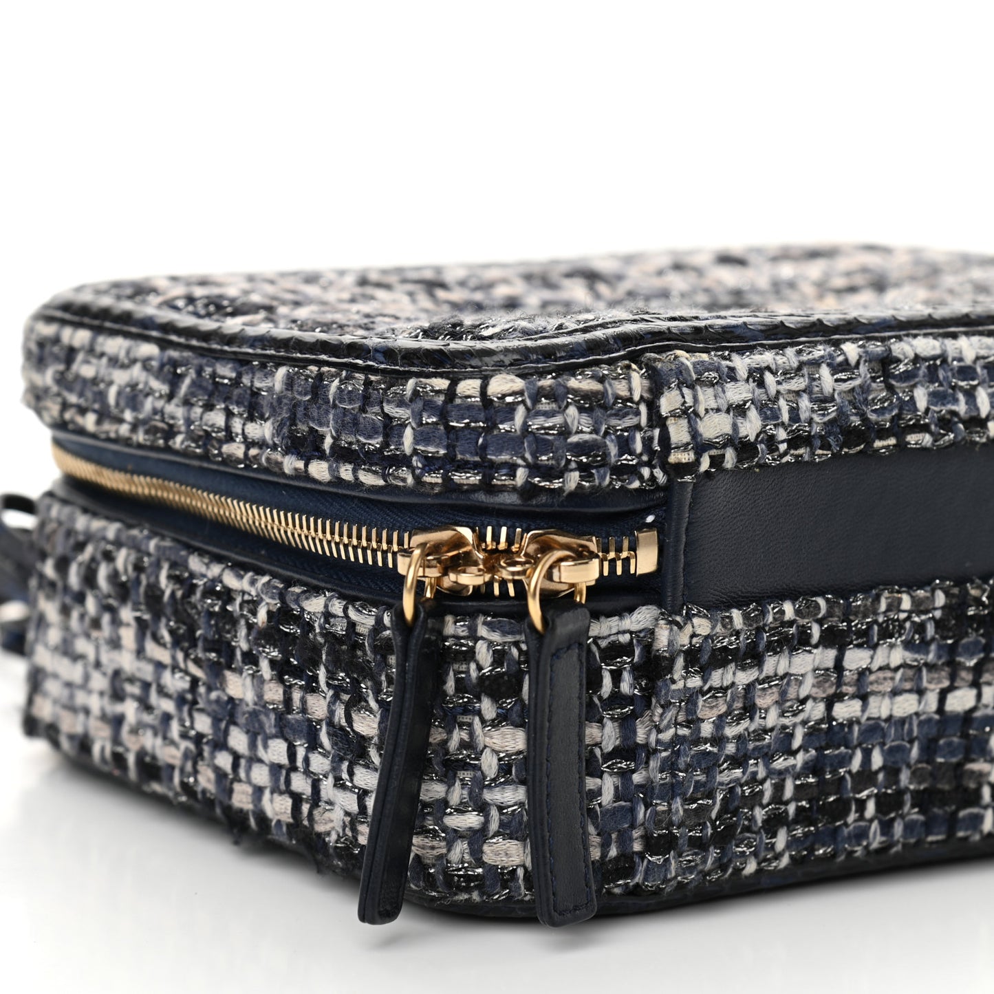 Tweed Snakeskin Quilted Medium CC Filigree Vanity Case Multicolor