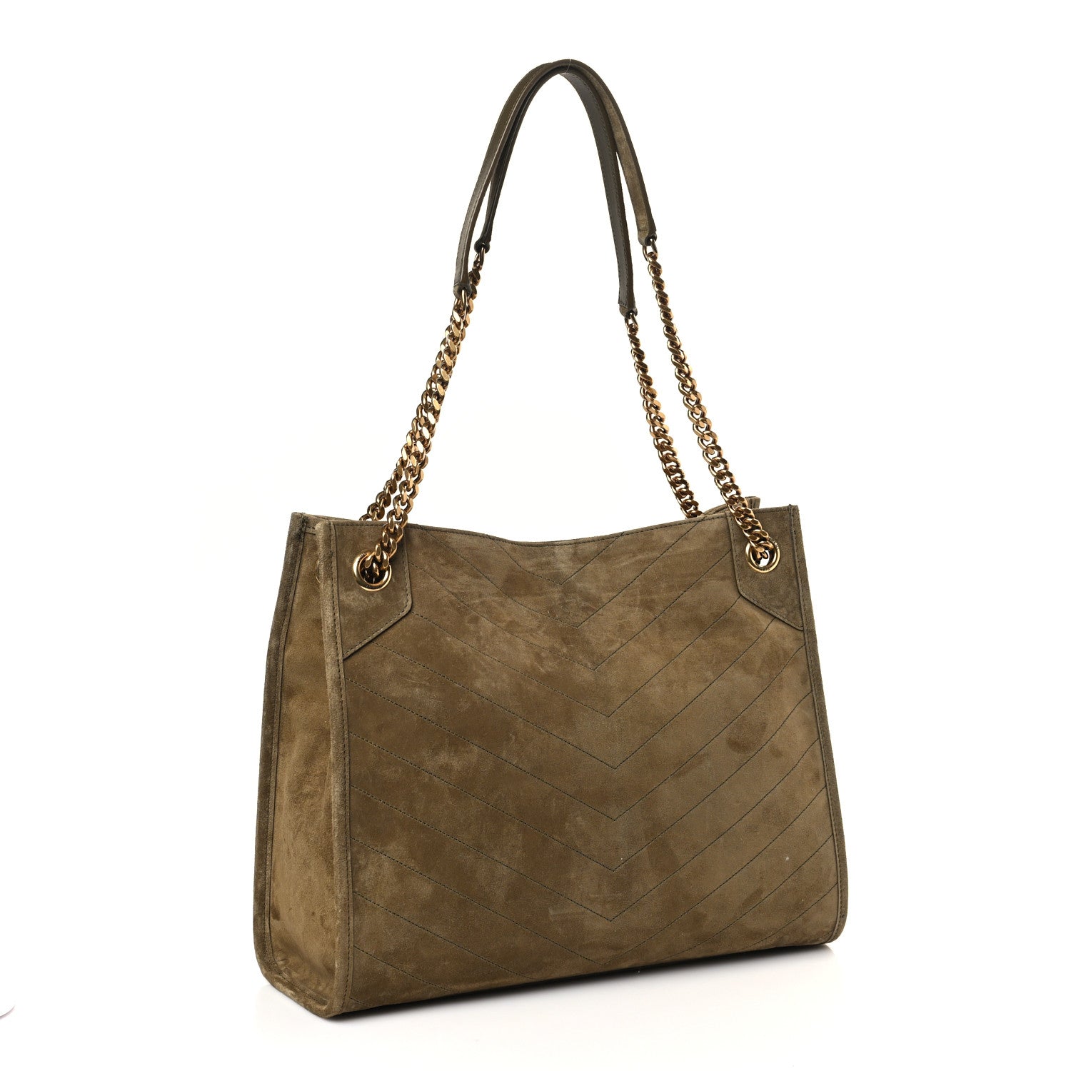 Saint Laurent Suede Matelasse Monogram Medium Niki Shopper Tote New Barley 3 of 9