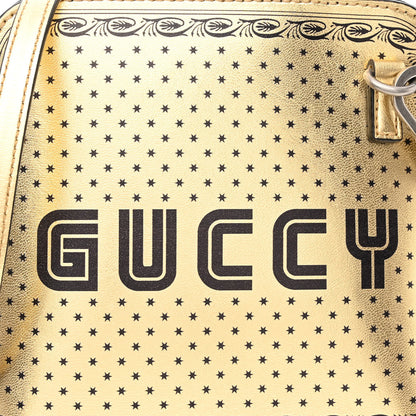 Gucci X SEGA Calfskin GUCCY Stars Mini Dome Shoulder Bag Gold 8 of 10