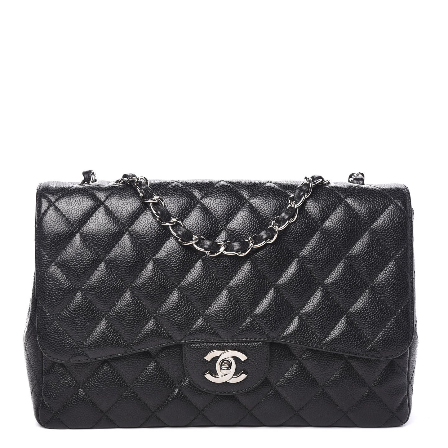 Caviar Quilted Jumbo Single Flap Black