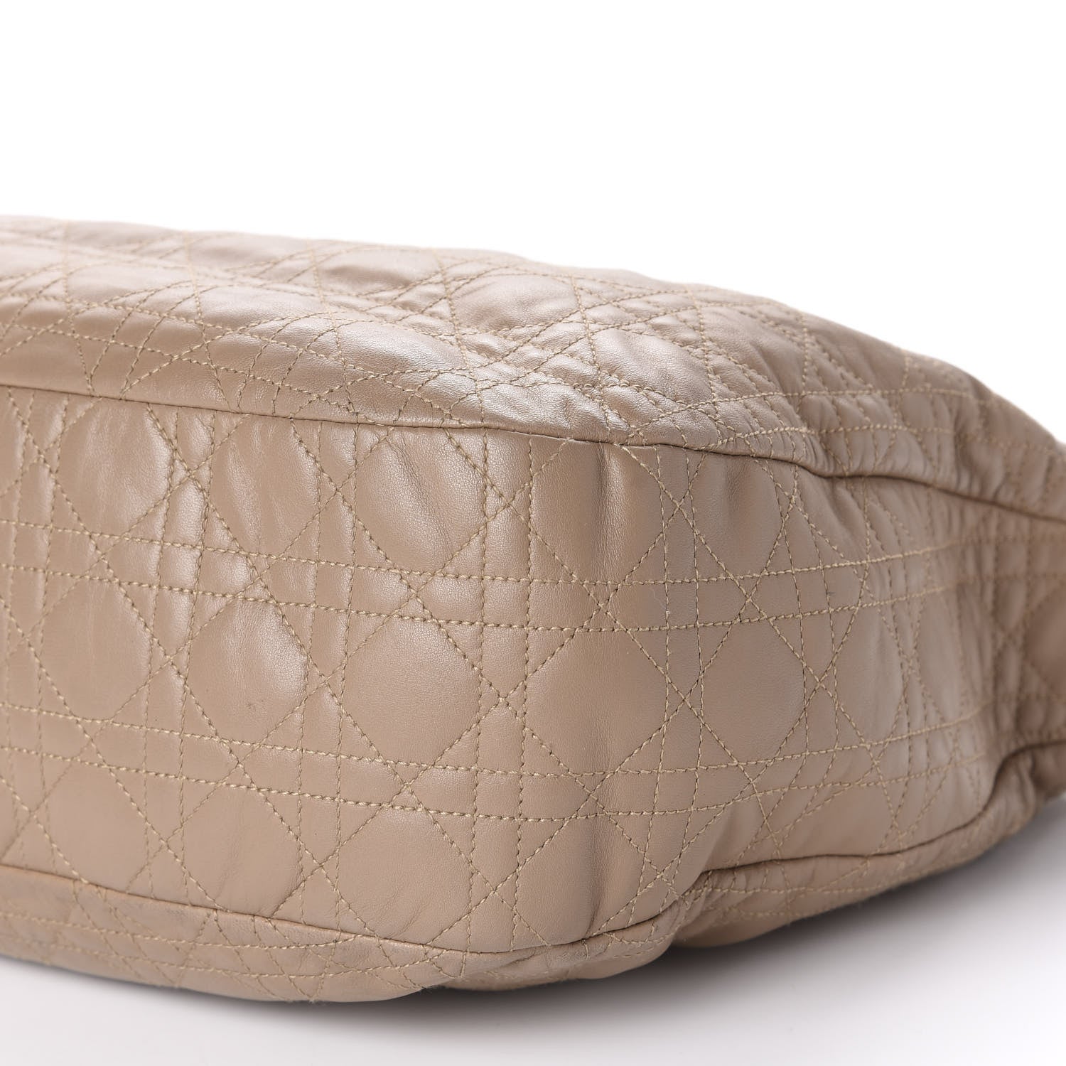 Christian Dior Lambskin Cannage Medium Soft Hobo Beige 7 of 13