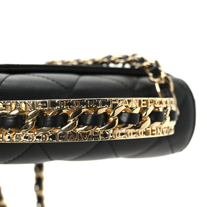 Chanel Shiny Calfskin Quilted Mini Metal Top Handle Flap Black 11 of 12