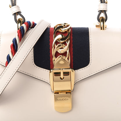 Gucci Calfskin Mini Sylvie Top Handle Bag White 11 of 11