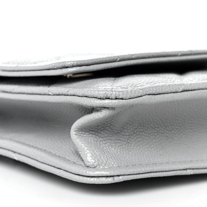 Chanel Caviar Quilted Wallet On Chain WOC Grey 12 of 14