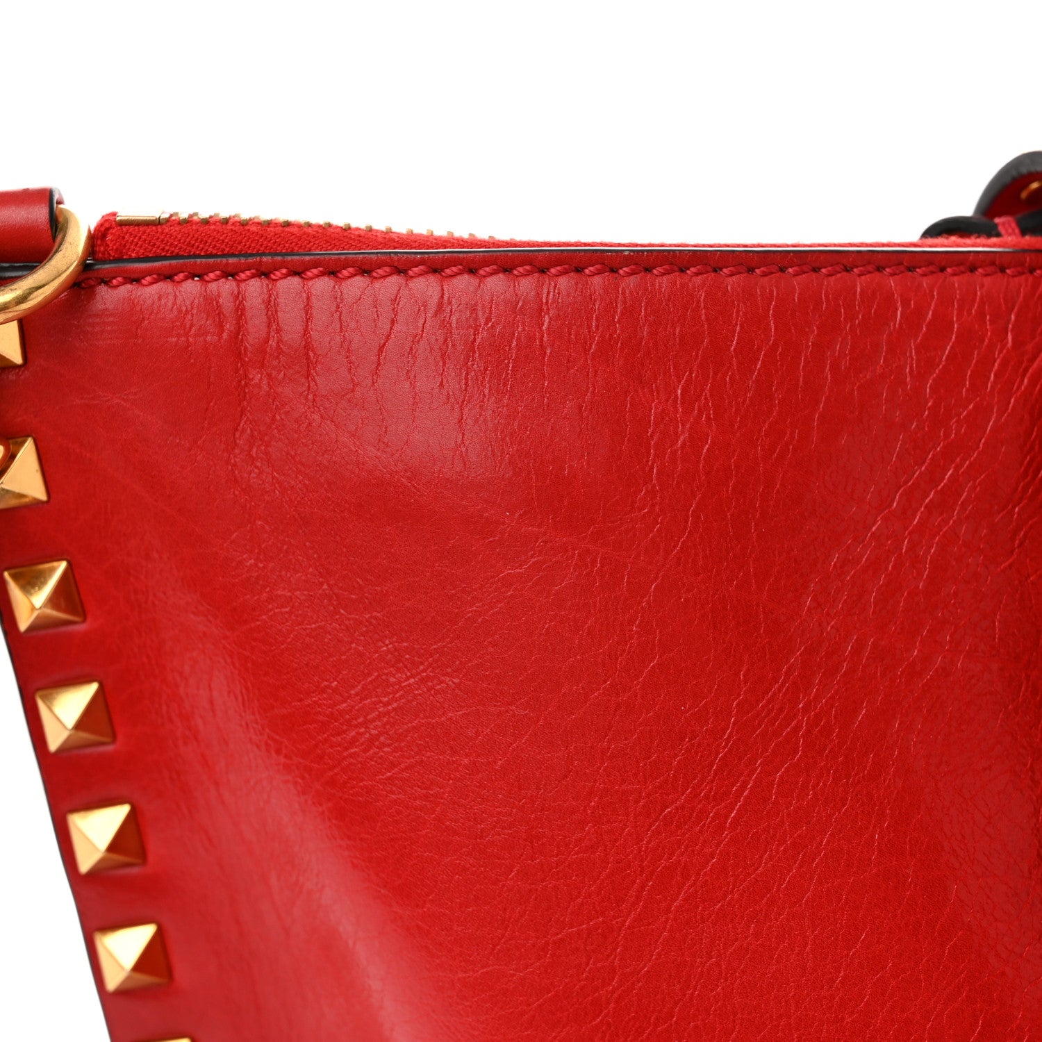Valentino Garavani Grainy Calfskin Medium Rockstud Hype Tote Red 13 of 13