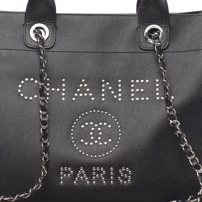 Chanel Caviar Small Studded Deauville Tote Black 12 of 13