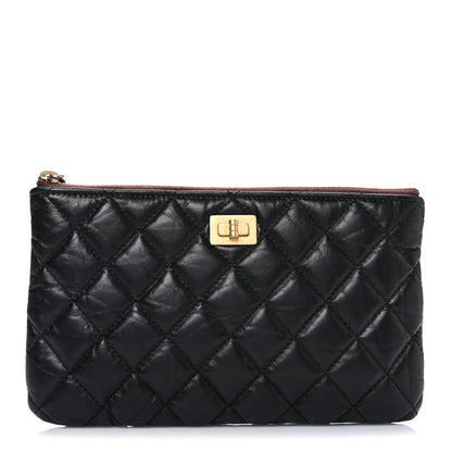 Chanel Aged Calfskin Quilted Medium Reissue Cosmetic Case Black 1 of 7