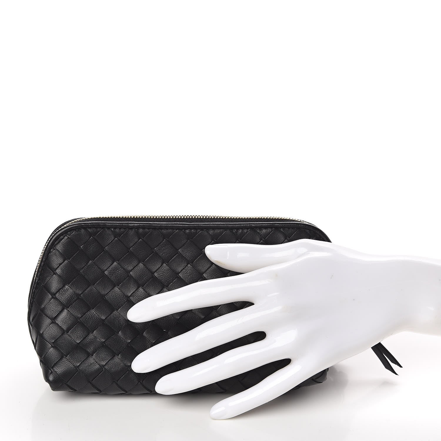 Bottega Veneta Nappa Intrecciato Cosmetic Case Black 2 of 8