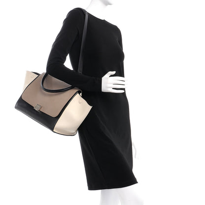 Celine Velluto Calfskin Suede Medium Tri-Color Trapeze Granite 3 of 14
