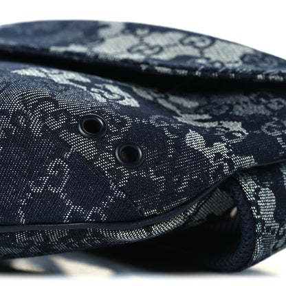 Gucci Denim Monogram Web Belt Bag Blue Multicolor 9 of 9