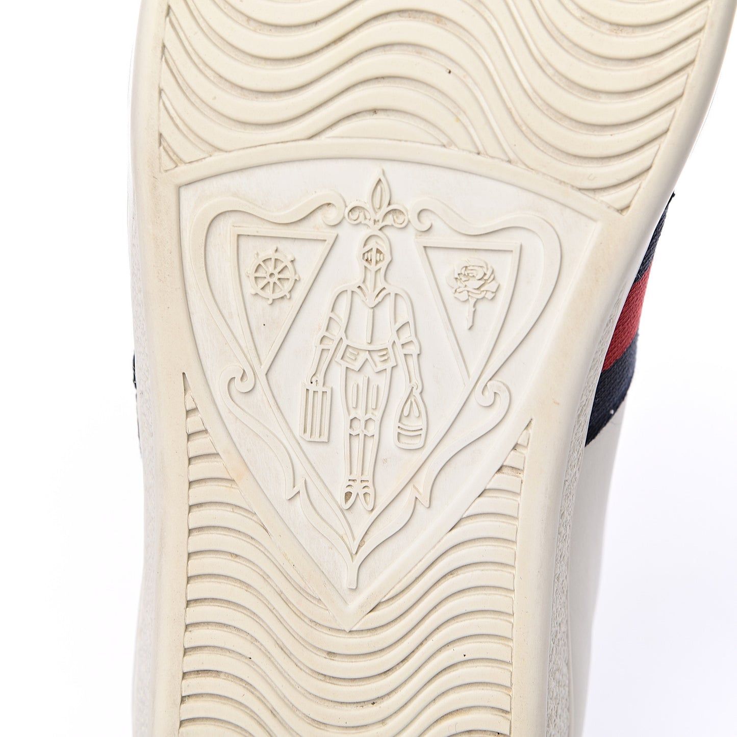 Calfskin Web Bosco Embroidered Ace Sneakers 38.5 White Green