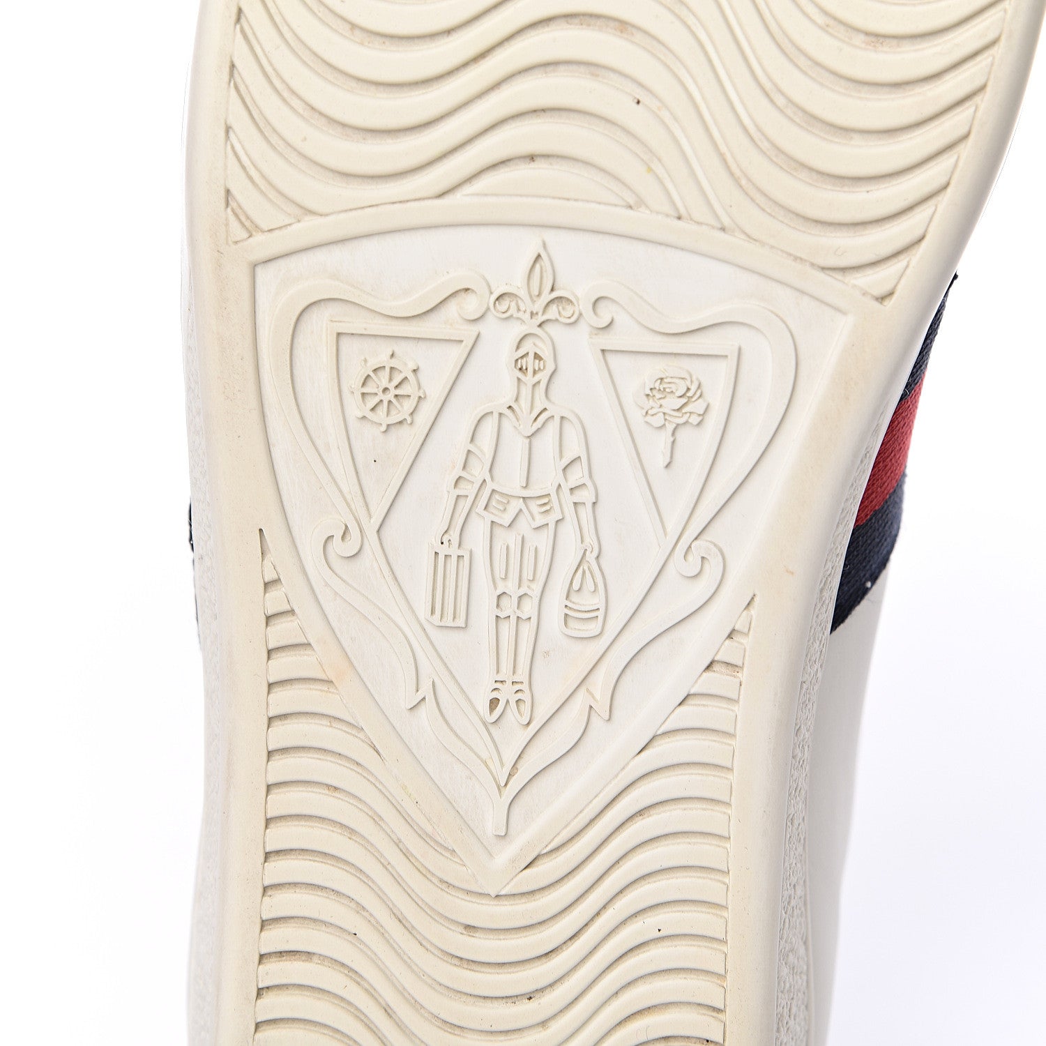 Gucci Calfskin Web Bosco Embroidered Ace Sneakers 38.5 White Green 10 of 18