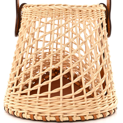 Hermes Butler Calfskin Wicker Sabot Picnic Bag Naturel Fauve 8 of 11