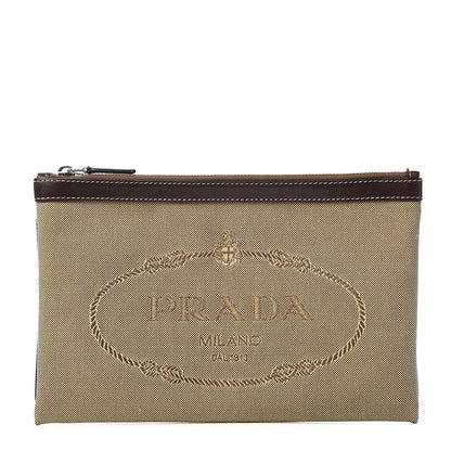 Prada Jacquard Logo Pouch Corda Bruciato 1 of 6