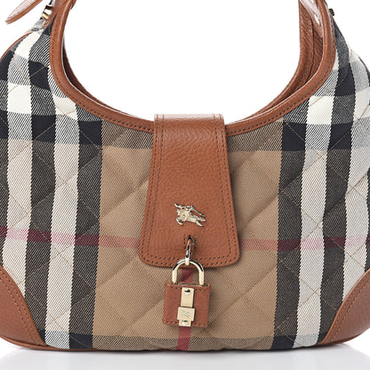 Burberry House Check Quilted Small Brook Hobo Brown 4 of 8