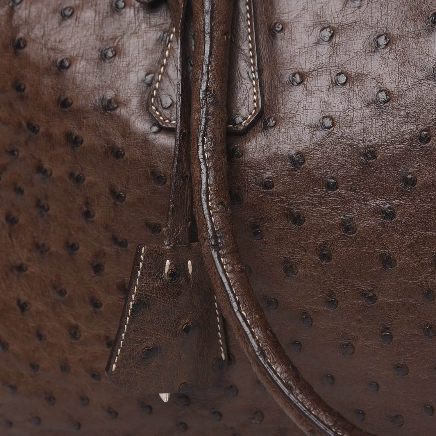 Prada Ostrich Travel Briefcase Brown 15 of 15