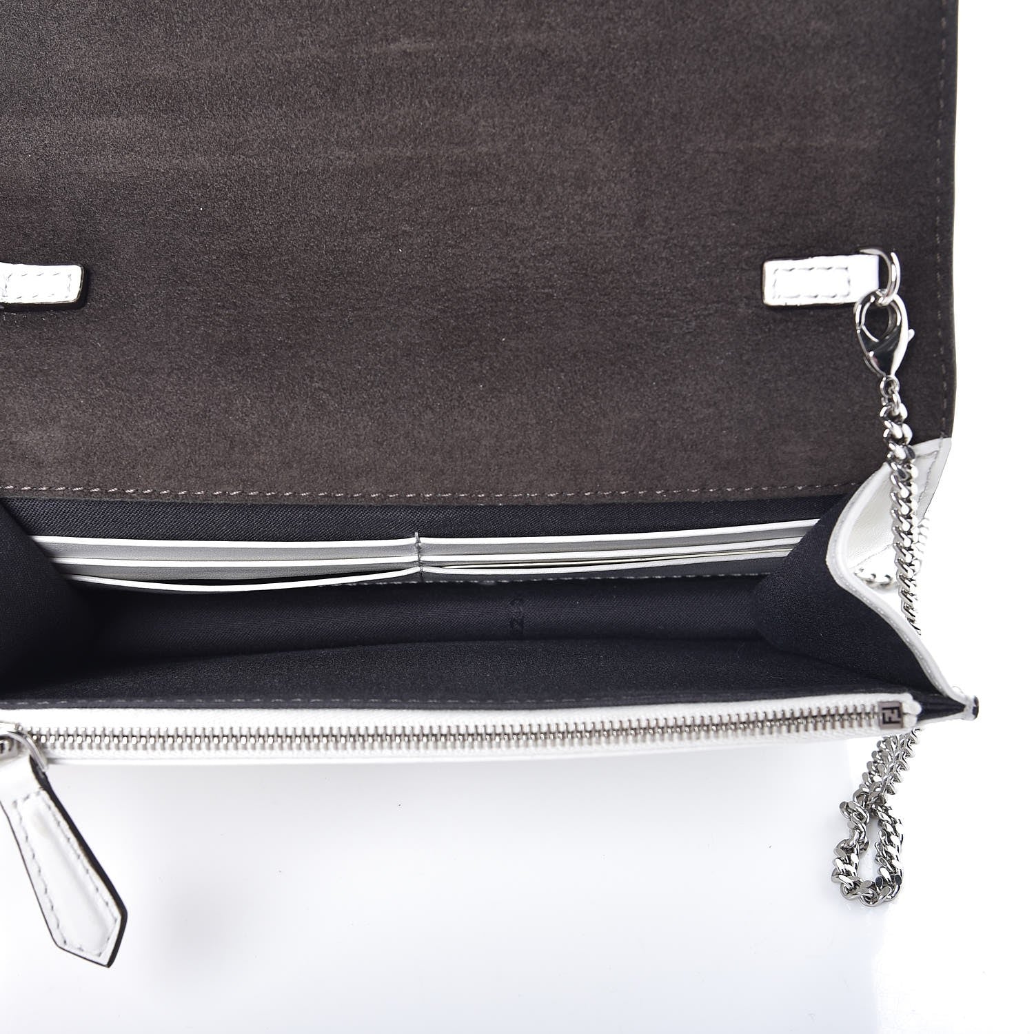 Fendi Vitello Century Lucido Nappa Flowerland Studded Tube Wallet On Chain White Ice Multicolor 5 of 8