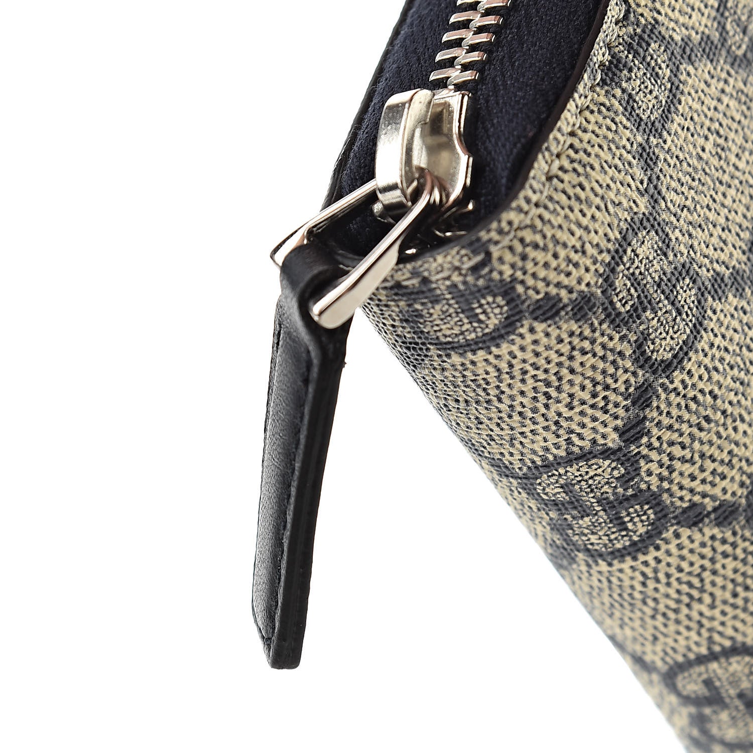 Gucci GG Supreme Monogram Web Zip Around Wallet Beige Blue 9 of 9