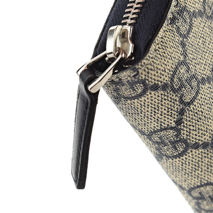 Gucci GG Supreme Monogram Web Zip Around Wallet Beige Blue 9 of 9