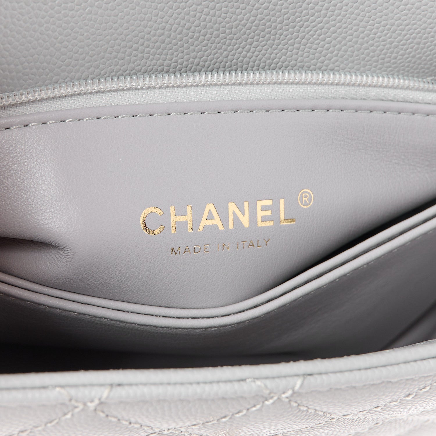 Chanel Caviar Quilted Mini Coco Handle Flap Light Grey 6 of 11