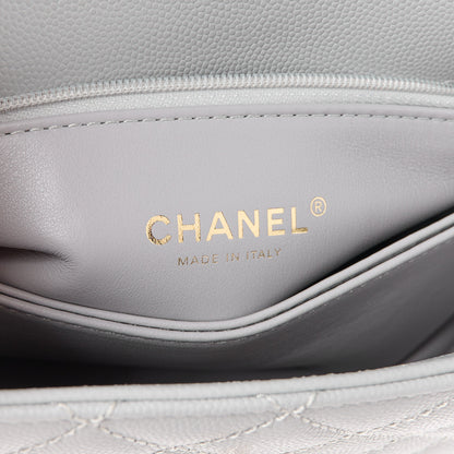 Chanel Caviar Quilted Mini Coco Handle Flap Light Grey 6 of 11