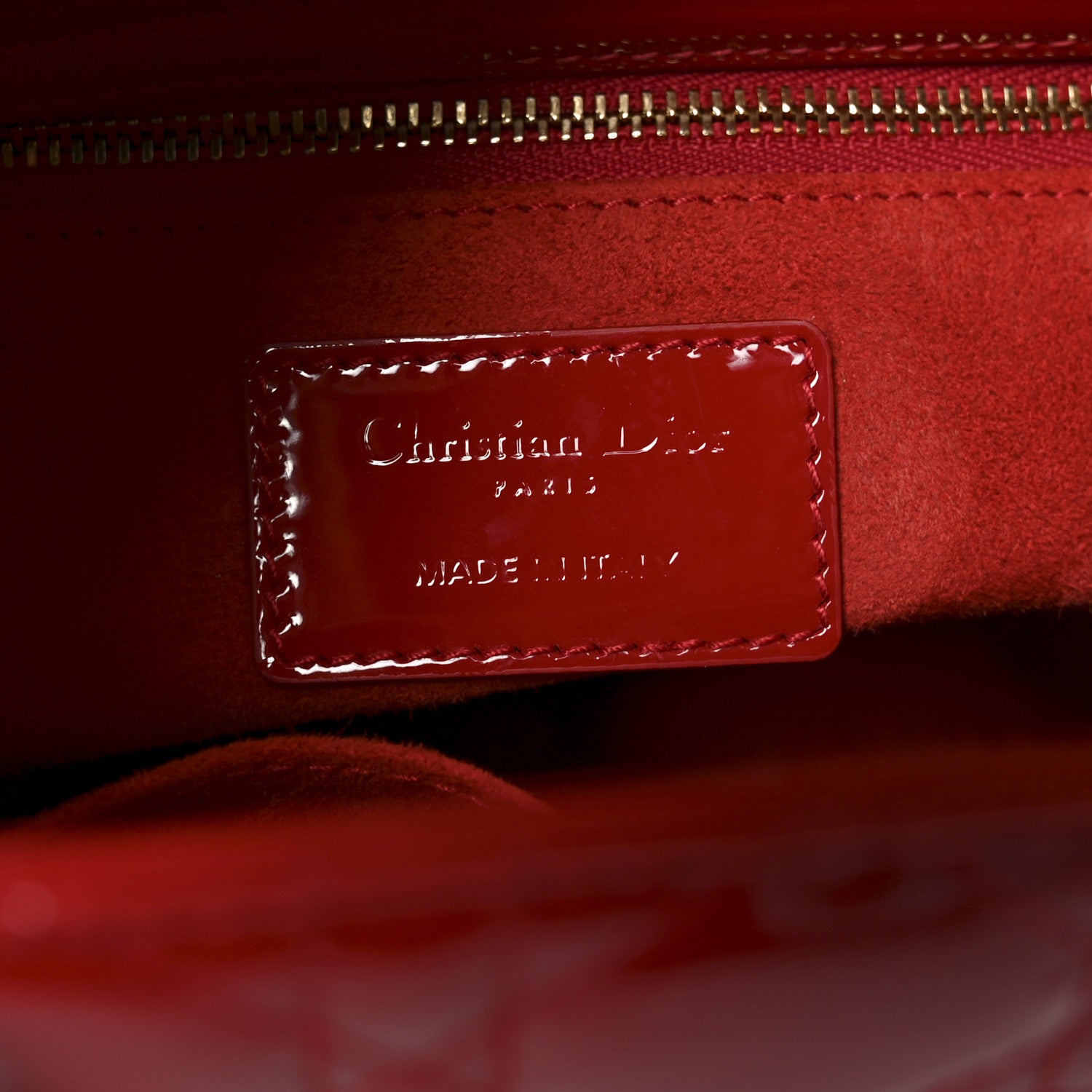 Christian Dior Patent Cannage Large Lady Dior Red 6 of 10