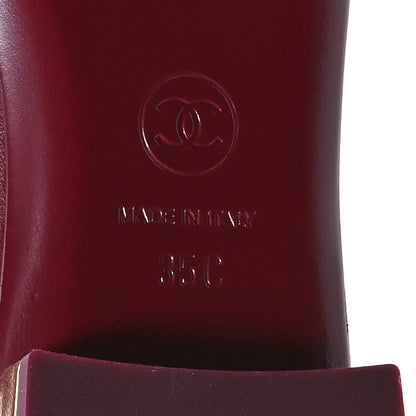Chanel Lambskin CC Loafers 35 Bordeaux 7 of 9